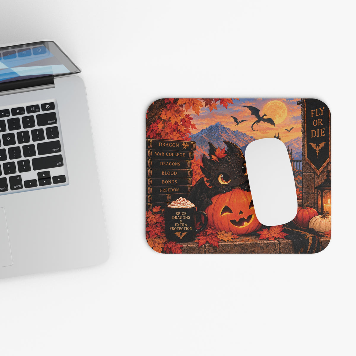 Fourth Wing Inspired Fall Halloween Mouse Pad 🎃🐉