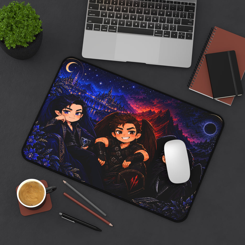Chibi Court of Dreams Desk Mat – Rhysand, Cassian & Azriel | A Court of Thorns and Roses Inspired