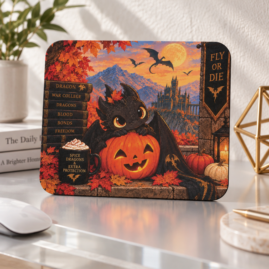 Fourth Wing Inspired Fall Halloween Mouse Pad 🎃🐉
