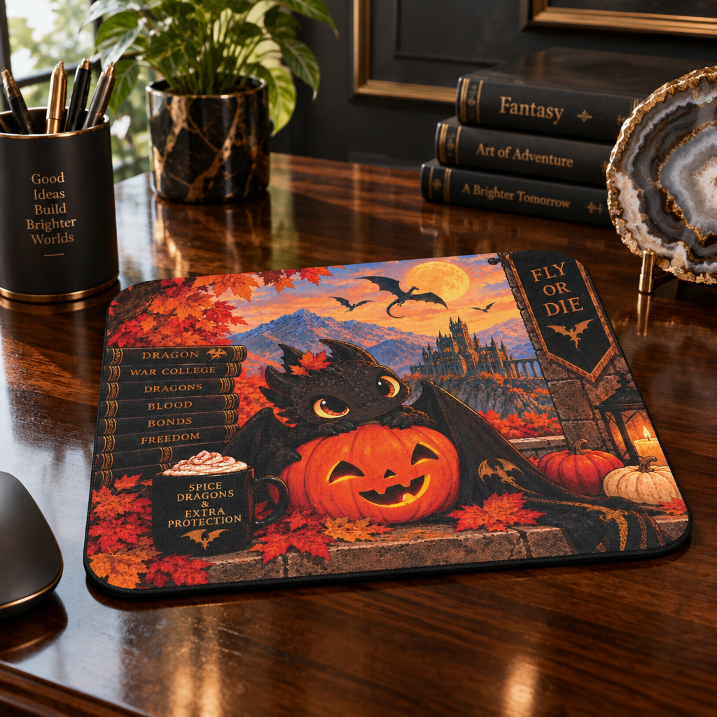 Fourth Wing Inspired Fall Halloween Mouse Pad 🎃🐉