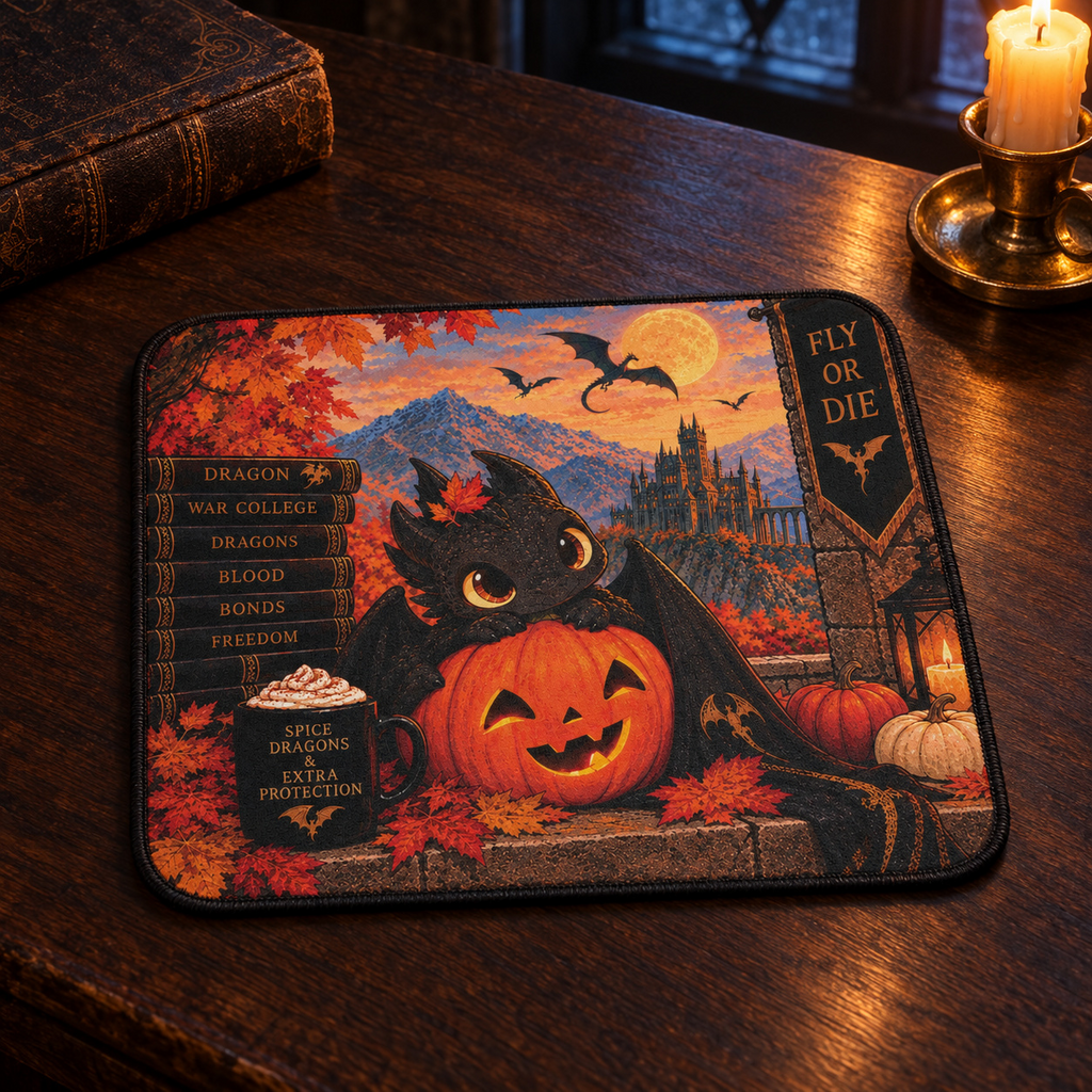 Fourth Wing Inspired Fall Halloween Mouse Pad 🎃🐉