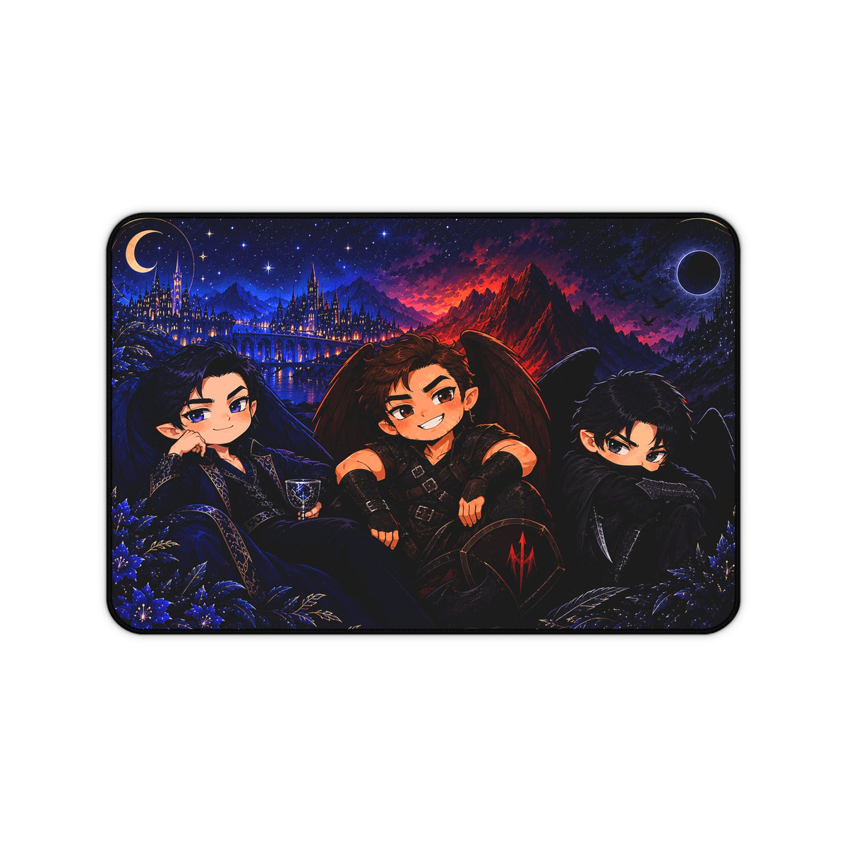 Chibi Court of Dreams Desk Mat – Rhysand, Cassian & Azriel | A Court of Thorns and Roses Inspired