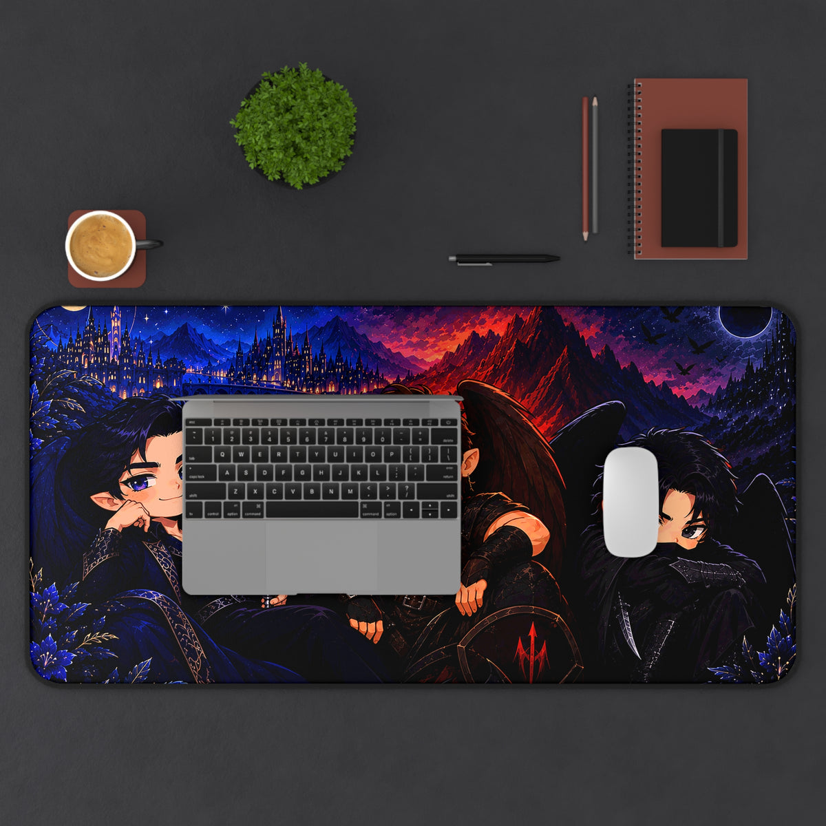 Chibi Court of Dreams Desk Mat – Rhysand, Cassian & Azriel | A Court of Thorns and Roses Inspired